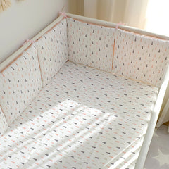 Cartoon embroidered cotton bumper bed